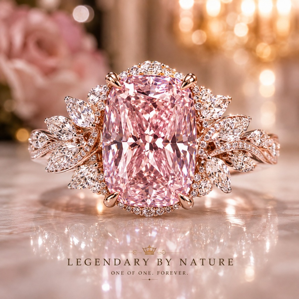 The Pink Sovereign Cushion Masterpiece Fancy Vivid Pink Diamond Ring