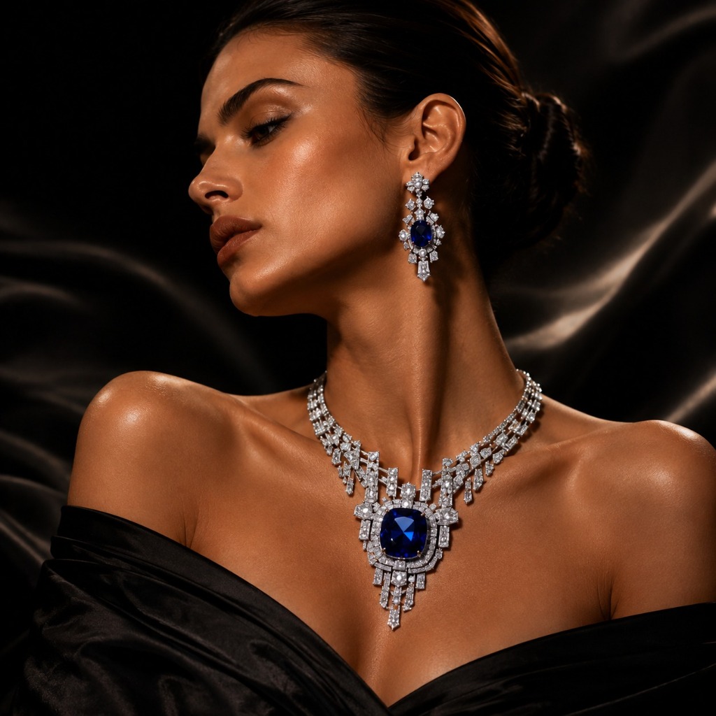 Nocturne Étoile Royal Sapphire Cascade Necklace