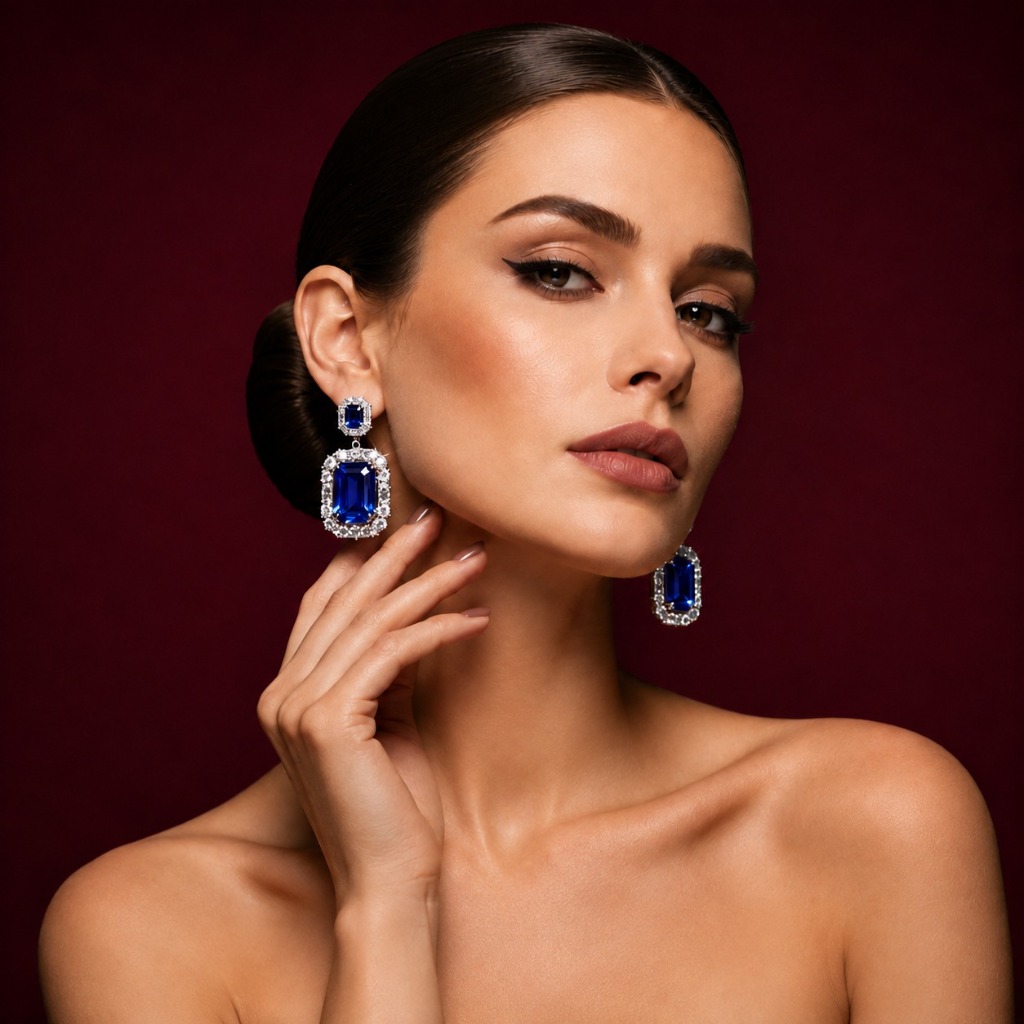 Divina Octo Sapphire Drop Earrings